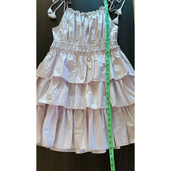 NWT Steve Madden Light Pink Ruffled Tiered Sleeveless Dress With Adjustable Tass - Picture 4 of 8